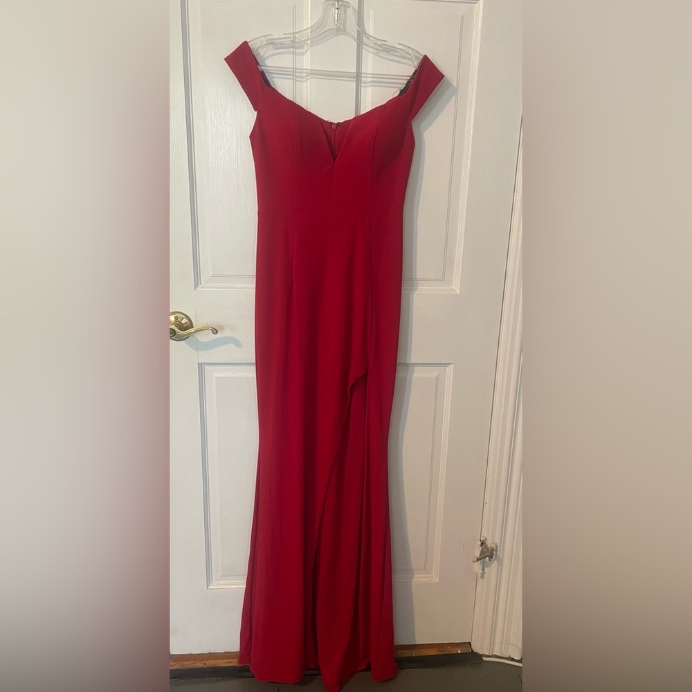 Red Off-The-Shoulder Prom Dress